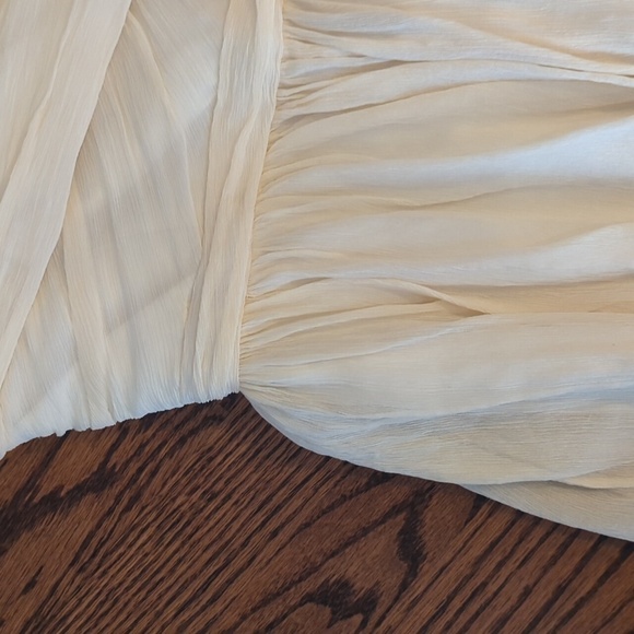 J. Crew Silk Cream Dress Arabelle Chiffon strapless Gossip Girls Flowy sz 2 - Picture 3 of 9